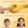ADOOPE Wired Kids Headphones with USB C Plug, 85dB Safe Volume, Adjustable Headband, Tangle-Free Cord Headphones for School, Tablet, Travel (Yellow & Orange, with Microphone) view 4
