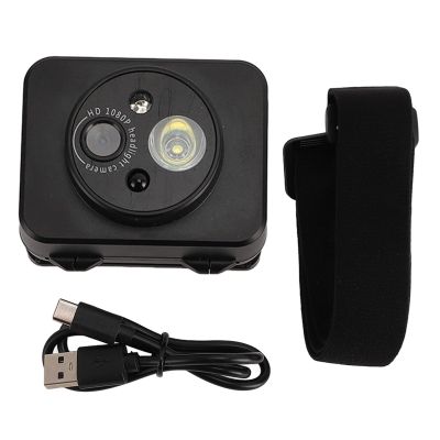 Purokise LED Headlamp Camera 1080p Adjustable Cycling Running Video Recorder Head Mounted Wide Angle Action Cam Outdoor Travel Recording Handheld Sports Camera