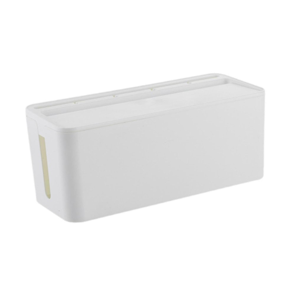 Cable Management Box Organizer with Phone Holder, Portable Cord Cover Case for Loose Wires and Messy Cables, Desktop Protector 12.6x5.31x4.92 inch- White