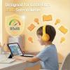 ADOOPE Wired Kids Headphones with USB C Plug, 85dB Safe Volume, Adjustable Headband, Tangle-Free Cord Headphones for School, Tablet, Travel (Yellow & Orange, Without Microphone) view 2