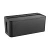 Cable Management Box Organizer with Phone Holder, Portable Cord Cover Case for Loose Wires and Messy Cables, Desktop Protector 12.6x5.31x4.92 inch- Black view 3