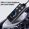 XUMIUZIY USB Sound Card, External Stereo Sound Card with Volume Control & Voice Changer USB to 3.5mm Jack Audio Adapter for PC Laptop Gaming Headset Microphone view 2