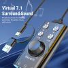 XUMIUZIY USB Sound Card, External Stereo Sound Card with Volume Control & Voice Changer USB to 3.5mm Jack Audio Adapter for PC Laptop Gaming Headset Microphone view 3