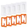 5 Pack Brush Wall Plate with Low Voltage Mounting Bracket, Cable Pass Through In-Wall Management for TV/HDMI/Coax/Speaker/Ethernet Cable (Single Gang White) view 1