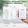 5 Pack Brush Wall Plate with Low Voltage Mounting Bracket, Cable Pass Through In-Wall Management for TV/HDMI/Coax/Speaker/Ethernet Cable (Single Gang White) view 2
