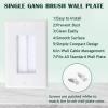 5 Pack Brush Wall Plate with Low Voltage Mounting Bracket, Cable Pass Through In-Wall Management for TV/HDMI/Coax/Speaker/Ethernet Cable (Single Gang White) view 3