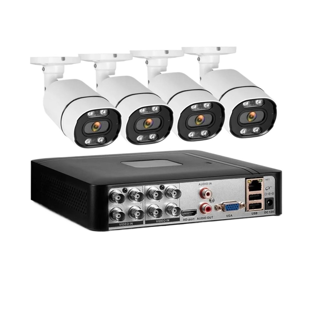 5MP 8CH DVR Surveillance Security Camera System CCTV Kit Video Audio Recorder Face Detection 6 in 1 XVI AHD TVI CVI VBS IP(4PCS,8CH and 4PCS 5MP_US Plug)