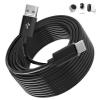 AIAUXAI 8M/26FT USB C Cable Long Power Extension Cord for Xiaomi Mi Camera 2K/CCTV/Blink Mini 2/eufy Indoor Cam Security Cameras,USB to USBC Outdoor Indoor Cord with Wire Clips Cable Nails,Black view 1