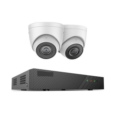 QDVOPHZA H500 5MP H.265+ Super HD POE Network Video Security System 4pcs Waterprof Outdoor POE IP Cameras 2.8mm Dome PoE Camera Kit(1t,8pcs Side Brush)