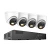 H500 5MP H.265+ Super HD POE Network Video Security System 4pcs Waterprof Outdoor POE IP Cameras 2.8mm Dome PoE Camera Kit(4T,Sky Blue) view 1