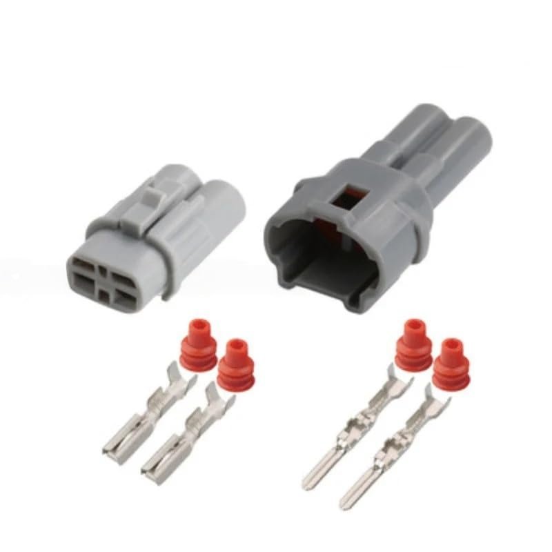 10PCS 2P Automobile Water Proof Connector Plug D+J7026-2-11/21 6187-2311 6180-2321(Dark Grey)