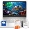 HP Lightweight Laptop  16GB RAM, 1.25TB Storage (128GB SSD + 128GB External + 1TB Cloud), HD Display, Windows 11, 1-Year Microsoft 365, w/Wireless Earbuds  Silver, Business & Home Use view 1