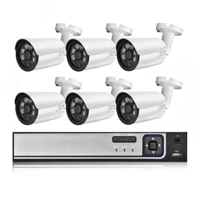 Face Detect H.265+ 5MP HD POE NVR Kit CCTV Security System Metal Outdoor Audio IP Camera Bullet Video Surveillance Set(4T,NVR and 6pcs Cam)