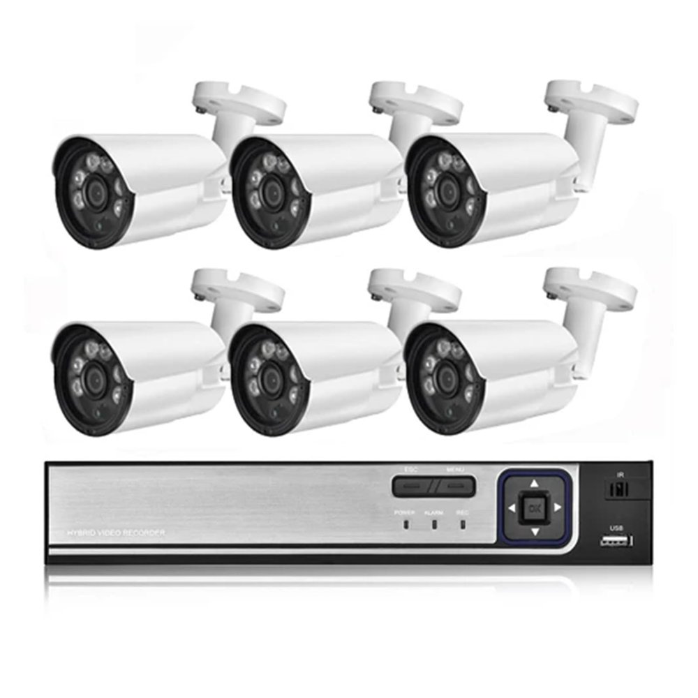 Face Detect H.265+ 5MP HD POE NVR Kit CCTV Security System Metal Outdoor Audio IP Camera Bullet Video Surveillance Set(4T,NVR and 6pcs Cam)