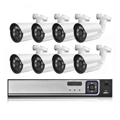 QDVOPHZA Face Detect H.265+ 5MP HD POE NVR Kit CCTV Security System Metal Outdoor Audio IP Camera Bullet Video Surveillance Set(1t,NVR and 8pcs Cam)