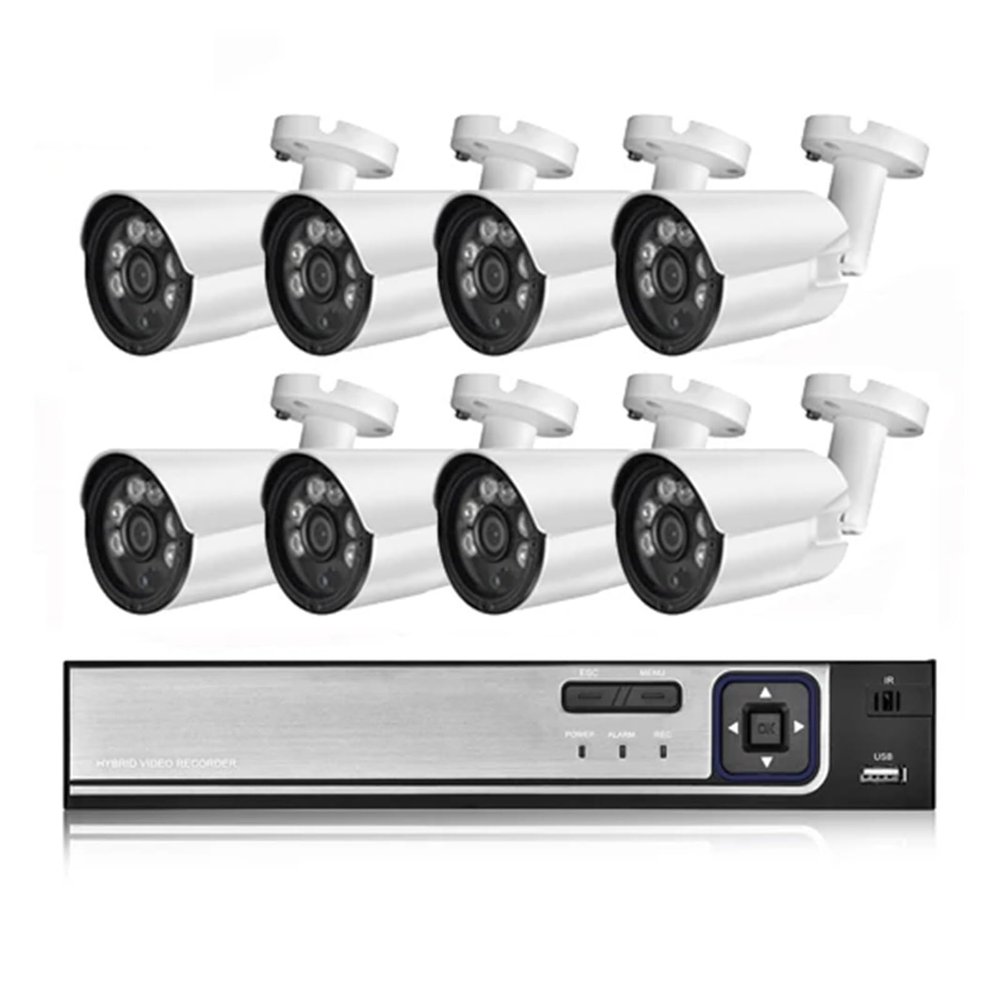 QDVOPHZA Face Detect H.265+ 5MP HD POE NVR Kit CCTV Security System Metal Outdoor Audio IP Camera Bullet Video Surveillance Set(1t,NVR and 8pcs Cam)