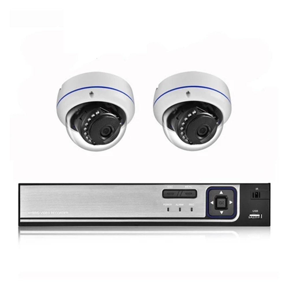 Explosion-Proof H.265 8CH 3MP POE Security Camera System NVR Kit Audio IP Camera Indoor Outdoor CCTV Surveillance NVR Set(4PCS,8CH NVR and 2 Camera_NO Card)