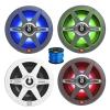 2 Pair (Qty 4) of 8" 450 Watt Peak Power 2-Way High-Perfomance Marine Multicolor LED Audio Speakers w/White and Gray Grilles, 16 Gauge 50 ft Speaker Wire view 1
