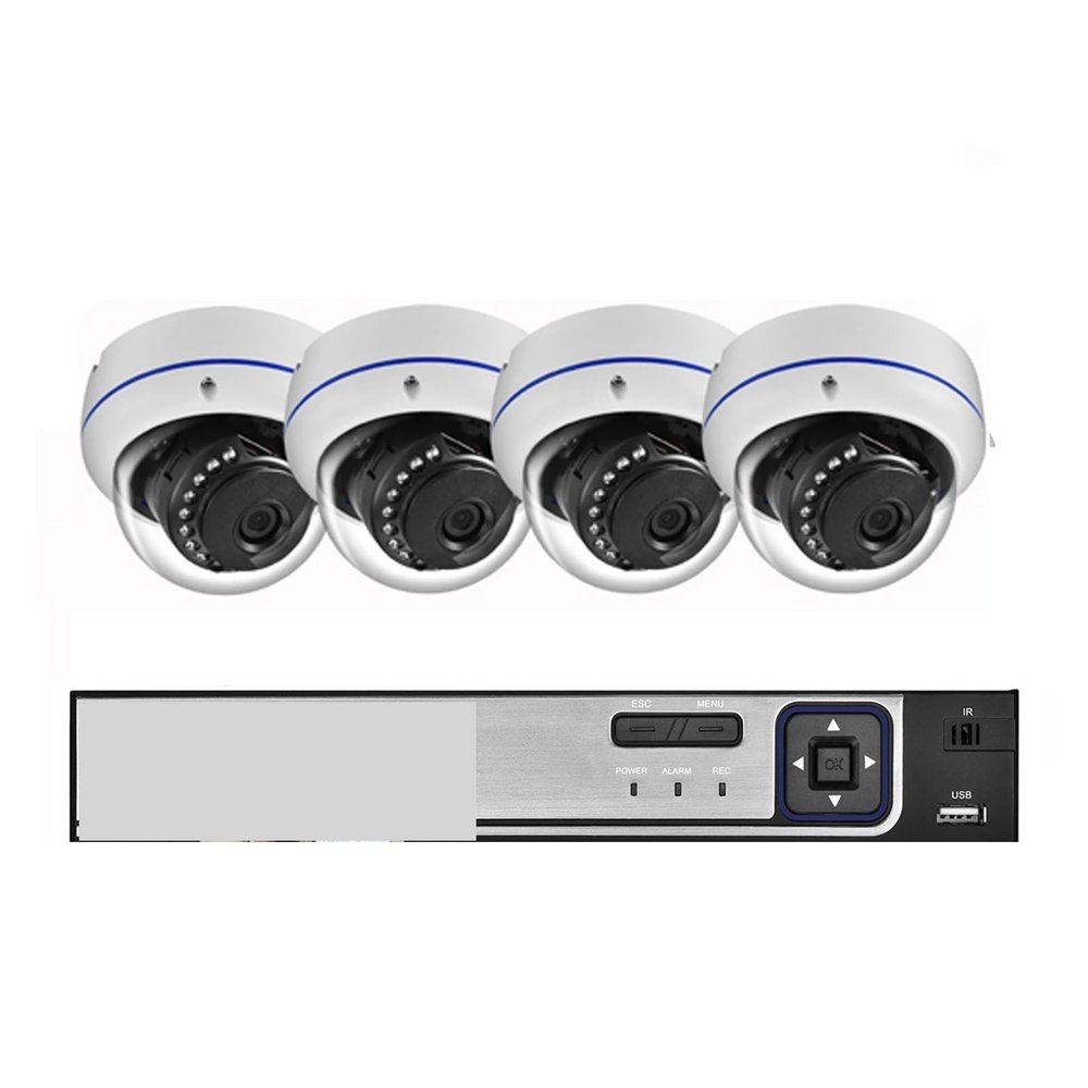 QDVOPHZA HD 8MP Dome IP Camera System Face Detection 4k 4CH POE NVR Kit Smart E-Mail Alerts 2/4pcs Camera Video Surveillance Set(2T,4CH NVR 4PCS 8MP)