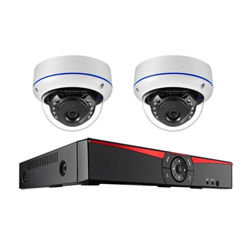 4CH 5MP POE NVR Kit Security Camera System 5MP 3MP IR Outdoor CCTV Dome Audio POE IP Camera Video Surveillance Set(2T,2PCS 3MP Cameras)