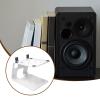 BaotyJie Desktop Speaker Stand Audio Bracket Shock Absorbing Professional Anti Slip Sturdy Multipurpose Tabletop Computer Speaker Rack, White view 3