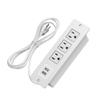 1500W Recessed Power Strip Flush Mount Power Adapter Charging Station with USB Plug Multiple Surge Protector Hidden Outlet Extender with Extension Cord for Desk Furniture Table Nightstand Bed (White) view 1