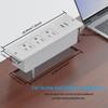 1500W Recessed Power Strip Flush Mount Power Adapter Charging Station with USB Plug Multiple Surge Protector Hidden Outlet Extender with Extension Cord for Desk Furniture Table Nightstand Bed (White) view 2