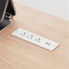 1500W Recessed Power Strip Flush Mount Power Adapter Charging Station with USB Plug Multiple Surge Protector Hidden Outlet Extender with Extension Cord for Desk Furniture Table Nightstand Bed (White) view 3