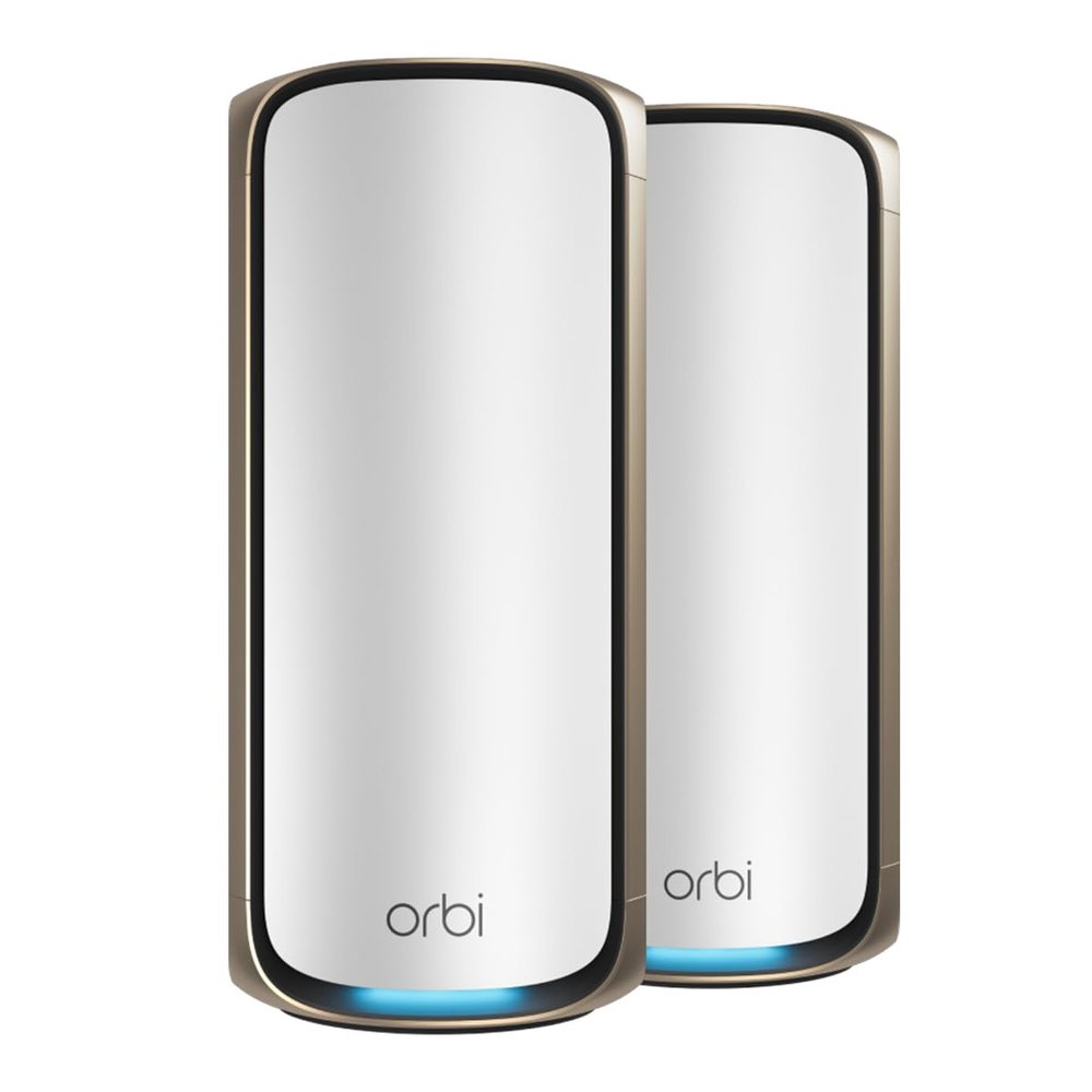 NETGEAR Orbi 970 Series Quad-Band WiFi 7 Mesh Network System (RBE972) - Router + 1 Satellite Extender, Security Features, 27 Gbps, 6,600 sq. ft., 200 Devices, 10 Gig Internet Port  Renewed