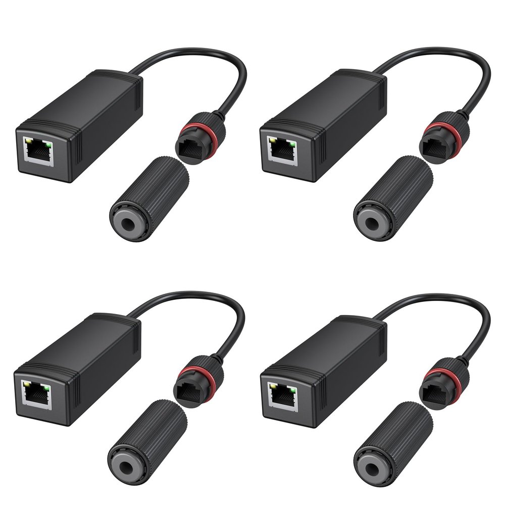4pcs 48v to 24-Volt Converter, 48V Power Over Ethernet Adapter Convert to 24V POE Adapter for Surveillance Camera, CCTV Cameras, IP Cameras, and Wireless AP Wireless Bridge