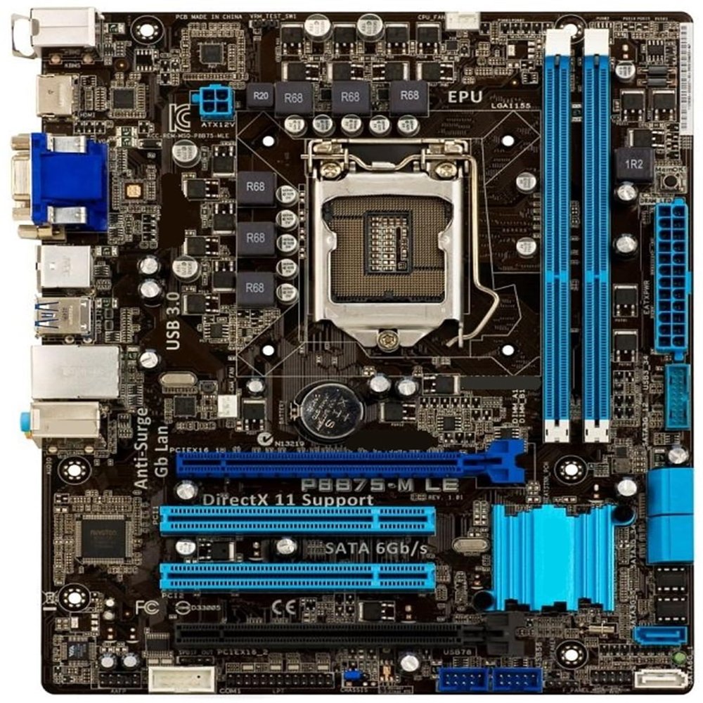 1pcs P8B75-M LE Motherboard LGA 1155 B75 2DDR3 16GB Support i3-2130 G2020 3240 2320 3570 3770 G540 CPU Micro ATX