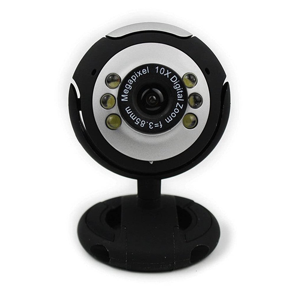GFHSKRPL USB2.0 Web Camera 6 LED Night Light Webcam MIC for Computer PC Laptop Desktop