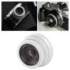 Asixxsix Manual Focus Lens, 25mm F1.7 Manual Fixed Lens with Front Cap Large Aperture, Manual Camera Lens for G1 G2 G3 G5 G6 G7 M4/3 Mount Mirrorless Camera (Silver) view 3