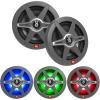 Marine 3-Zone Bluetooth Controller, 2X 8 450 Watt 2-Way Multicolor LED Outdoor Audio Speakers, Radio Antenna, Wire view 3