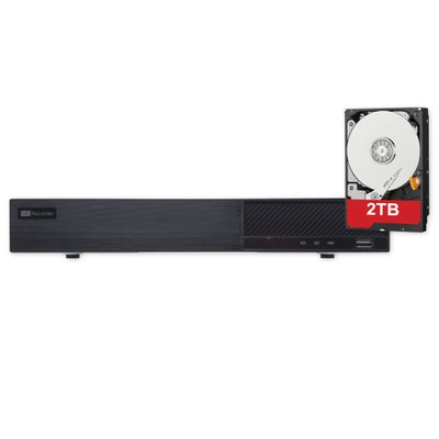 ACELEVEL 4 Channel PoE 4K NVR, NDAA Compliant, 8MP, H.265, 1xSATA, HDMI/VGA, Mobile Surveillance (NVR-4CH3-P4-2TB)
