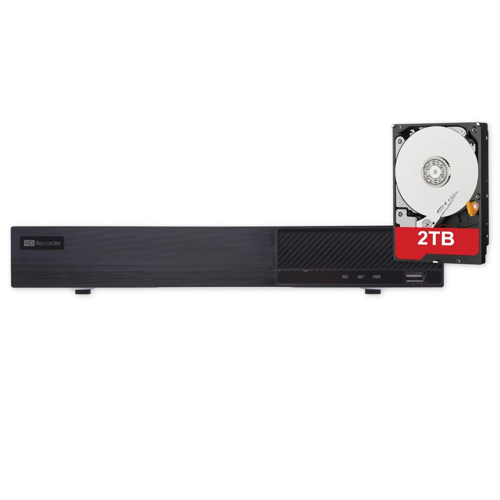 ACELEVEL 4 Channel PoE 4K NVR, NDAA Compliant, 8MP, H.265, 1xSATA, HDMI/VGA, Mobile Surveillance (NVR-4CH3-P4-2TB)