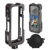 Professional Lightweight Alloy Camera Cage Compatible with Insta360 X5 Action Camera, Support 1/4 ARRI Interface &Cold Shoe Mount,Silicone Cover & Quick-Release Red Sliding Lock view 1