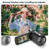 Yunir 4K Video Camera, 64MP Camcorder with WiFi, 3 Inch Rotation Screen Digital Video Recorder with LED Fill Light for Travel and Vlogging view 4