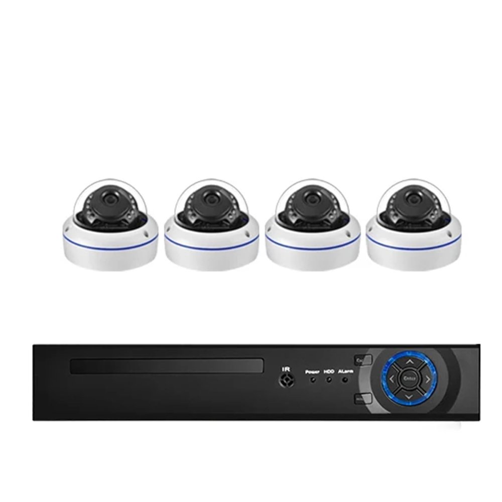 8MP 4K Face Detection Security Camera System POE NVR Kit Home CCTV Video Vandalproof Outdoor Dome AI Surveillance(8T,4CH NVR 4 Cameras)