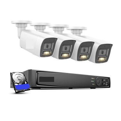 8CH 8MP POE Security Camera System Two Way Audio 4K NVR Kit CCTV Outdoor IP Camera H.265+ Video Surveillance Set(4PCS)
