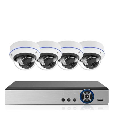 4K 8MP POE NVR Kit 10CH Surveillance System HD Video POE IP Cameras Outdoor Motion Detection CCTV Security System(4PCS,10CH NVR 4PCS CAM_NO Card)