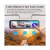 12 inch IPS Touch Screen Rearview Mirror Dash Cam 4CHs Cameras Record Simultaneously,360 Degree Panoramic Monitoring Car DVR view 4