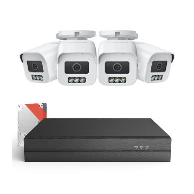 QDVOPHZA 8CH 4K Security Camera System 8MP Wired PoE Outdoor Cameras Home Security NVR Recorder for 24/7 Recording(4T)