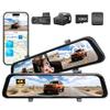 12" 4K Mirror Dash Cam with STARVIS 2 Sensor,View Rear Mirror Camera 2.5K with Back Seat Car Baby Monitor 1080P,Built-in 5.8G WiFi GPS, APP Control,Night Vision,for Family Car Safety view 1