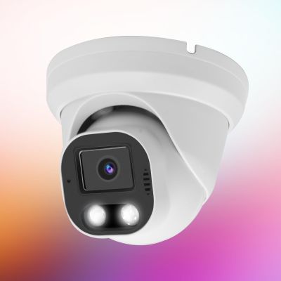 Inwerang 5MP PoE IP Dome Security Camera Outdoor, Full Color Turret IP Camera with Smart Dual Light, Two Way Talk, SD Card Slot, 98ft Night Vision, 110Wide Angle, Human/Vehicle Detection