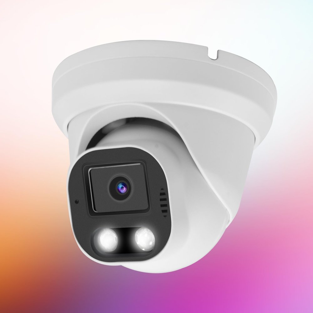 Inwerang 5MP PoE IP Dome Security Camera Outdoor, Full Color Turret IP Camera with Smart Dual Light, Two Way Talk, SD Card Slot, 98ft Night Vision, 110Wide Angle, Human/Vehicle Detection