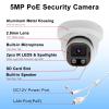 Inwerang 5MP PoE IP Dome Security Camera Outdoor, Full Color Turret IP Camera with Smart Dual Light, Two Way Talk, SD Card Slot, 98ft Night Vision, 110Wide Angle, Human/Vehicle Detection view 3