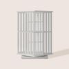 XIMN 360 Rotating Bamboo CD/DVD Shelf - 6-Tier Space-Saving Media Storage Cabinet for Movies, Organizer with Super Compact Design (White, 2 Tier) view 1