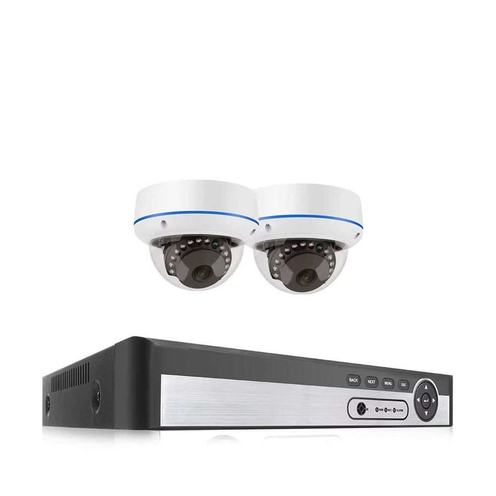QDVOPHZA 8CH 5MP POE Security Camera Kit Audio Record Face Detection Vandalproof Indoor Dome Camera CCTV Surveillance Protection(4PCS,8CH 2pcs 5MP Camera)