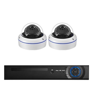 8MP 4K Face Detection Security Camera System POE NVR Kit Home CCTV Video Vandalproof Outdoor Dome AI Surveillance(4T,4CH NVR 2 Cameras)